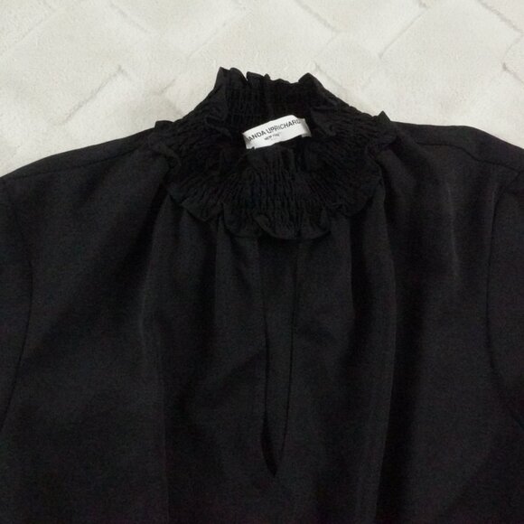 Amanda Uprichard Kestin Ruffle Mini Dress Womens Small in black - Picture 3 of 12